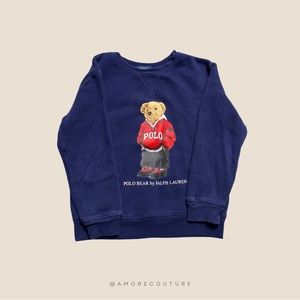 Polo Ralph Lauren Polo Bear Boys Crewneck Sweatshirt Size 6 Blue Kids Youth